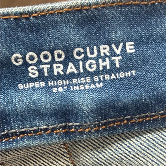 Good American Good Curve Straight Leg Super High Rise Blue Jeans Size 15 - Picture 11 of 12
